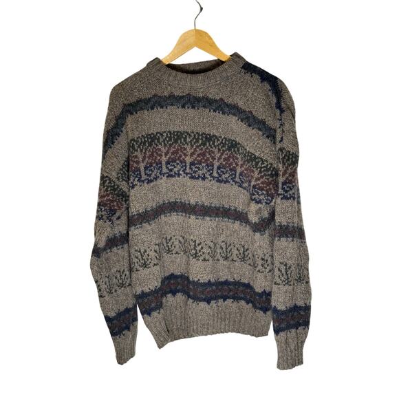 Vintage Grandpa Sweater Mens Size XL Knit 90s Made In USA Wool Chunky Knit EUC - Picture 1 of 11